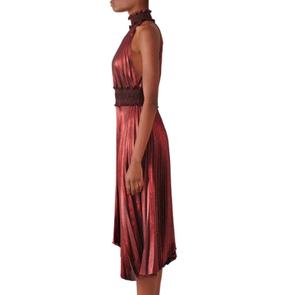 A.L.C. Scarlett Kravitz Dress Midi Metallic EUC Size 0 - Picture 2 of 7
